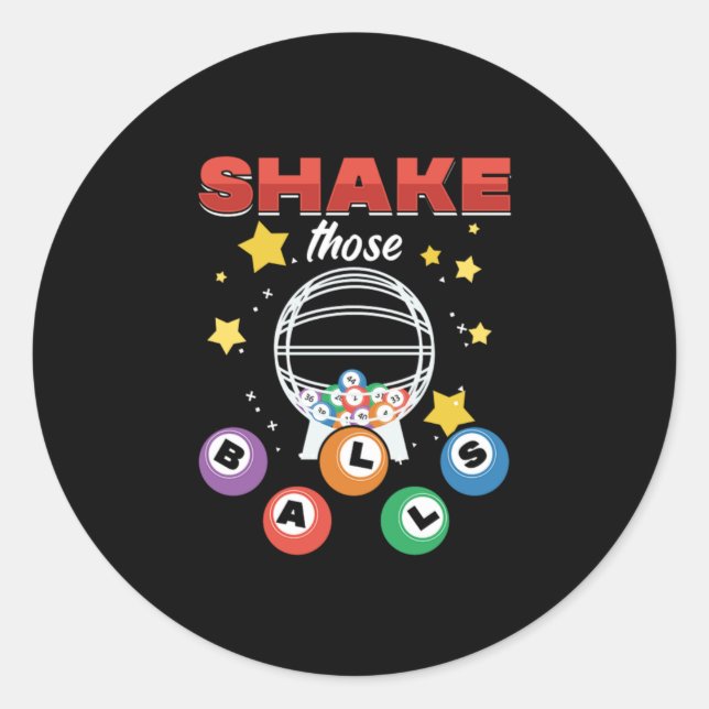 Bingo Balls Lucky Game Player Gambling Gift Classic Round Sticker (Front)