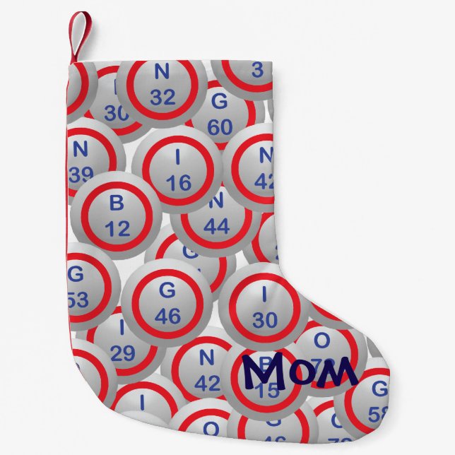 Bingo Balls Mum Small Christmas Stocking (Front)