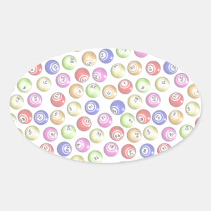 Bingo Balls Oval Sticker