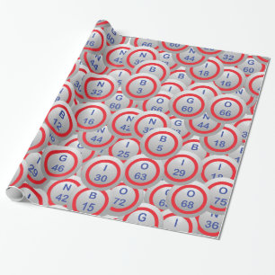 Bingo Balls Random Overlay Wrapping Paper