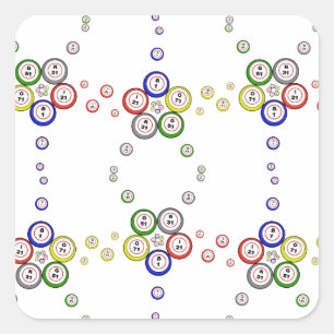 Bingo Balls Square Sticker