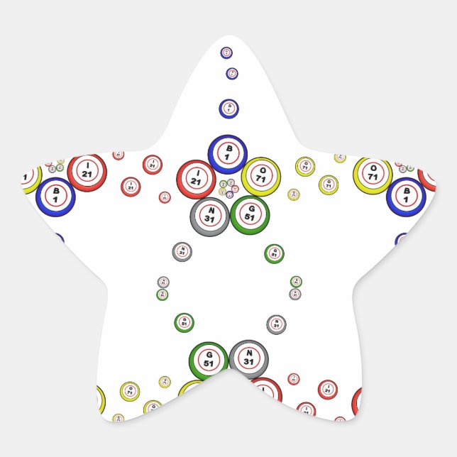 Bingo Balls Star Sticker (Front)