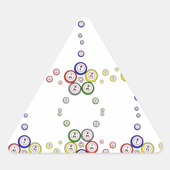 Bingo Balls Triangle Sticker (Front)