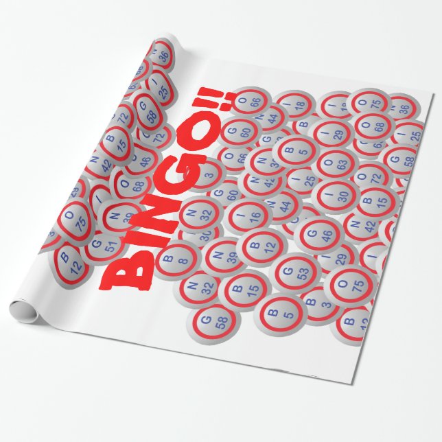 Bingo Balls Wrapping Paper (Unrolled)