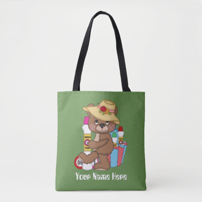 Bingo Bear add name gambling tote Bag (Front)
