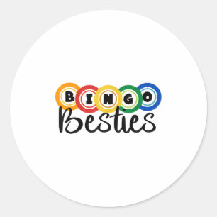 Bingo Besties Bingo Buddy Funny Bingo Classic Round Sticker