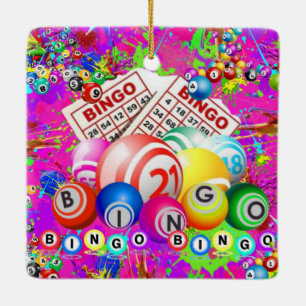BINGO BINGO Designed By CBDOilPrincess Ceramic Ornament