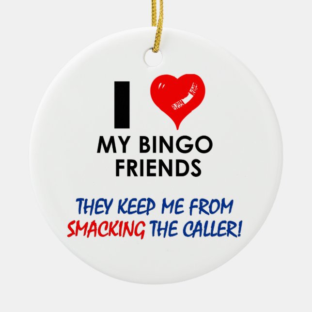 BINGO! Bingo designs for the fabulous player! Ceramic Tree Decoration (Front)