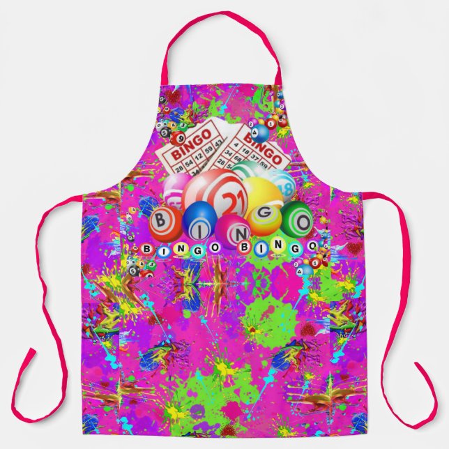 BINGO BINGO Splattered Paint CBDOilPrincess  Apron (Front)