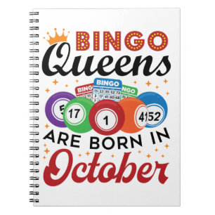 Bingo Birthday Bingo Queens Are Born in October Notebook