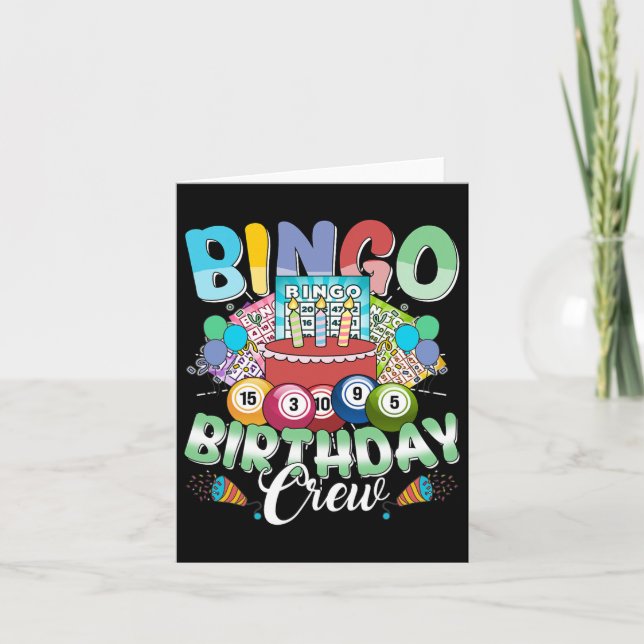 Bingo Birthday Crew Bingo Player Vintage Christmas Card (Front)