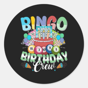 Bingo Birthday Crew Bingo Player Vintage Christmas Classic Round Sticker