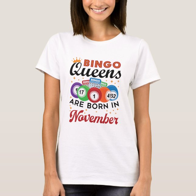 Bingo Birthday Women November T-Shirt (Front)