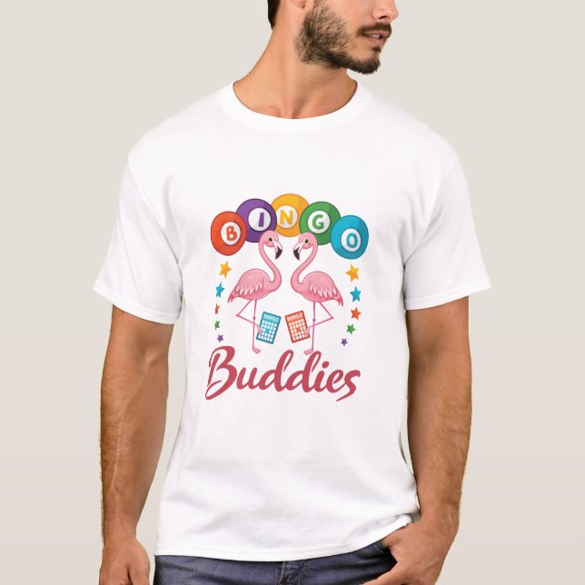 Bingo Buddies Player Flamingo T-Shirt (Front)