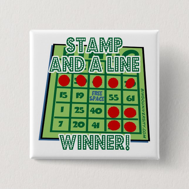 Bingo Button Stamp and a Line Bingo Winner! (Front)