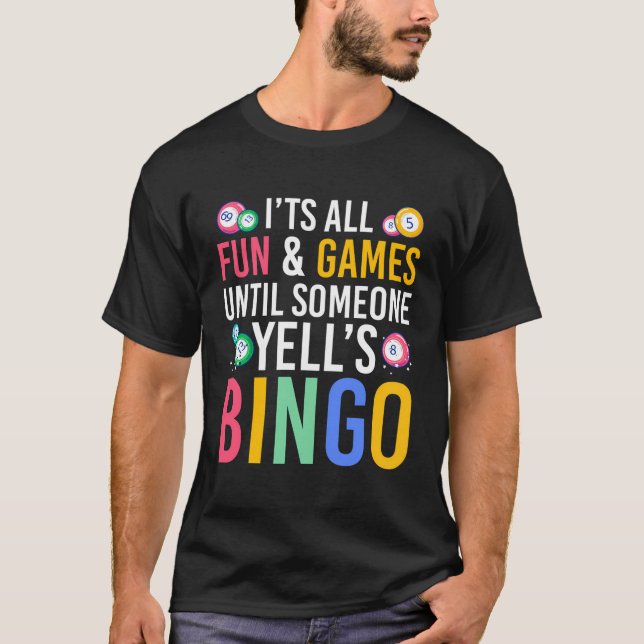 Bingo Caller Lottery Gambling Bingo Winner Bingo T-Shirt (Front)