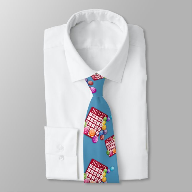 Bingo Card Any Colour Background Necktie (Tied)