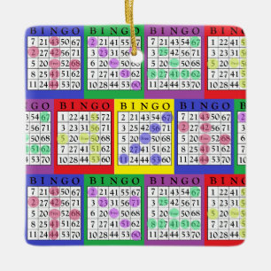 BINGO Card   BINGO Lover's Gift Christmas  Ceramic Ornament