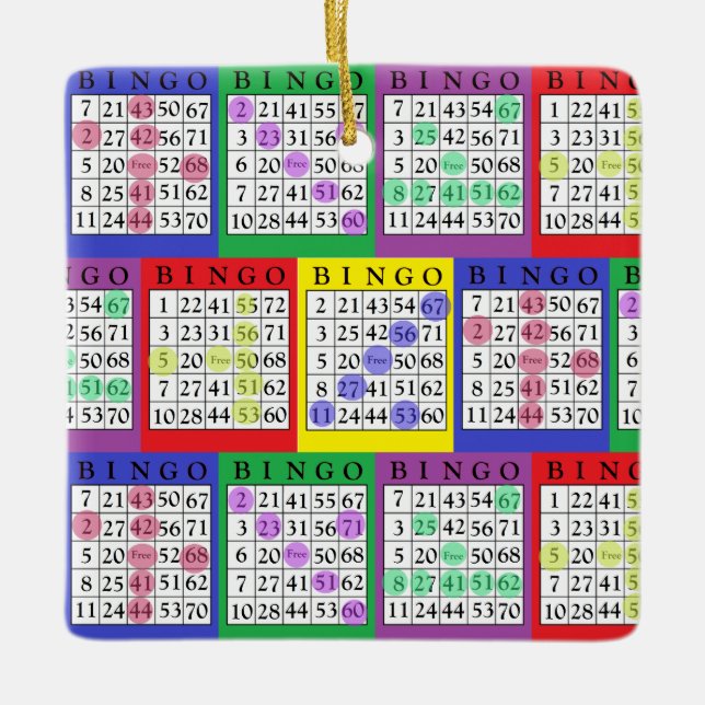  BINGO Card | BINGO Lover's Gift Christmas  Ceramic Ornament (Front)