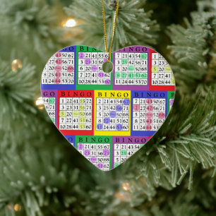 BINGO Card   BINGO Lover's Gift Christmas   Ceramic Tree Decoration