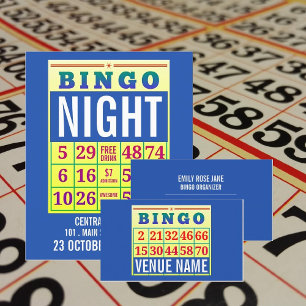 Bingo Card, Bingo Venue, Gaming Industry Business Card