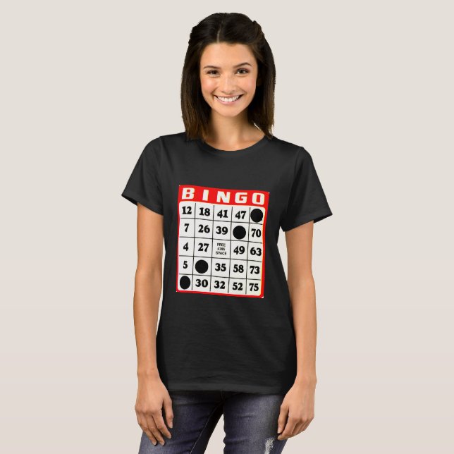 Bingo Card Black T-shirt (Front Full)