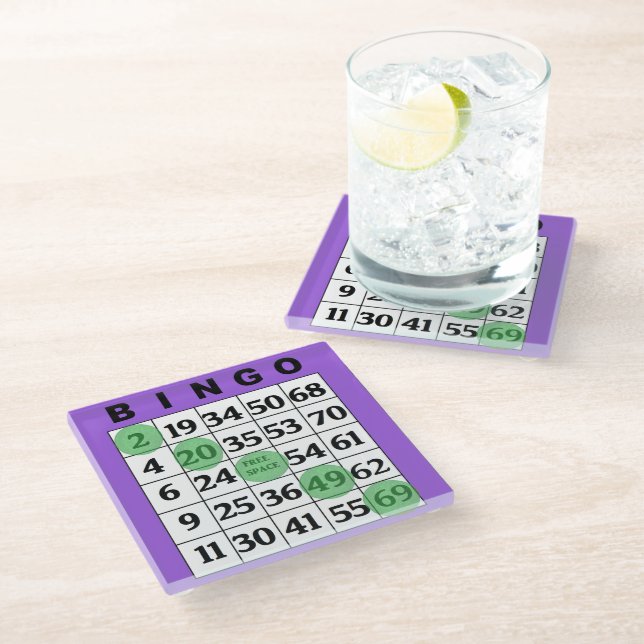BINGO Card Glass Coaster (Angled)