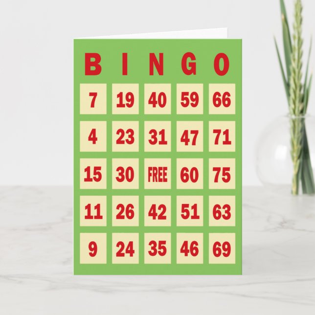 Bingo Card Greeting Card (Front)