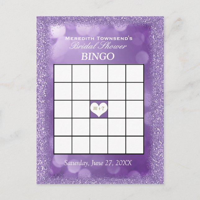 Bingo Card | Lavender Lights (Front)