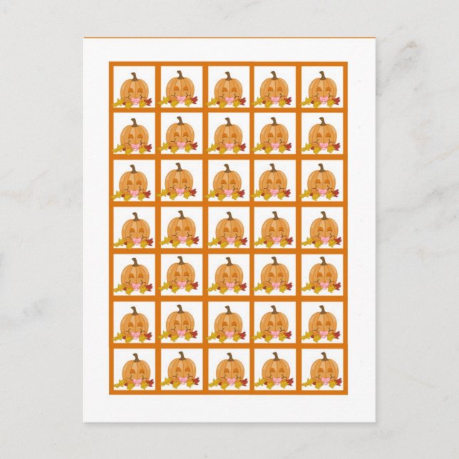 Bingo Card Markers Autumn Fall Pumpkin Baby (Front)