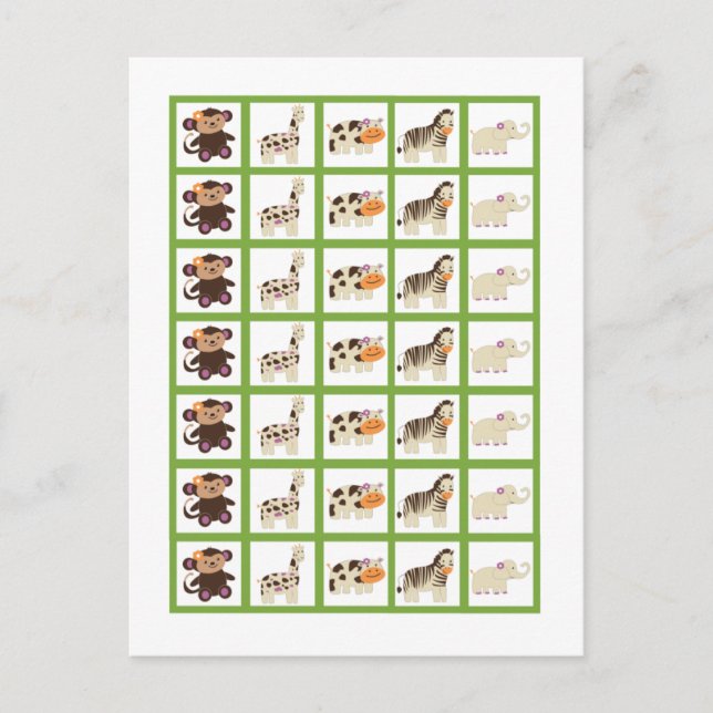 Bingo Card Markers Jacana Purple Animals (Front)