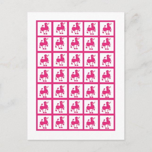 Bingo Card Markers Pink Poodle Paris Eiffel Tower (Front)