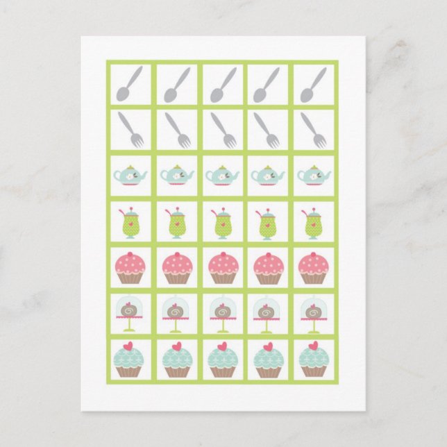 Bingo Card Markers Tea Party Pink Pastel Flowers (Front)