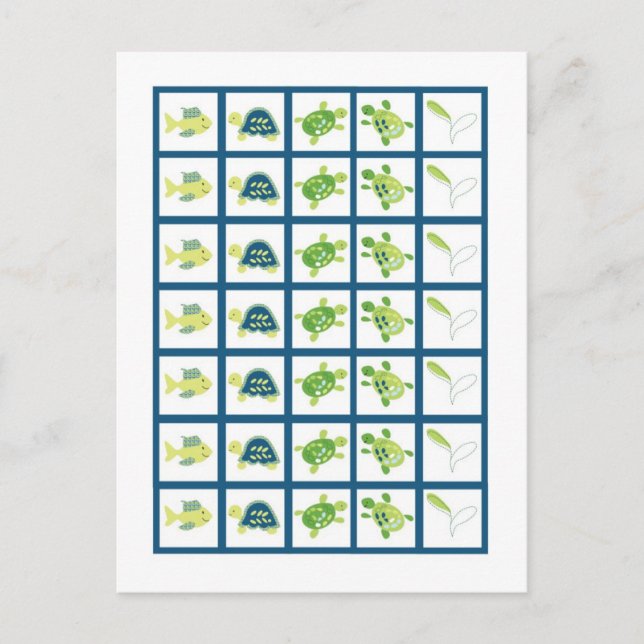 Bingo Card Markers Turtle Reef Ocean Sea Turtle (Front)