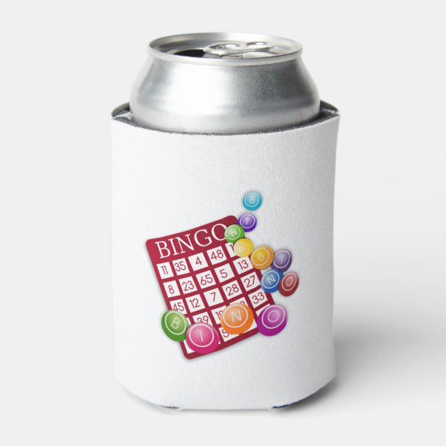 BINGO Card with BINGO Balls Can Cooler (Can Front)
