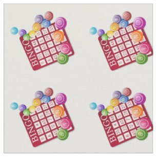 BINGO Card with BINGO Balls Fabric