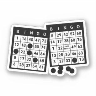 Bingo cards chips game art illustration