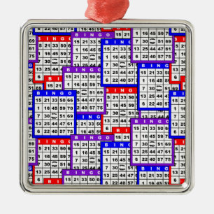 Bingo Cards pattern Metal Tree Decoration