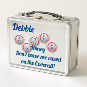 Bingo Cased with Name and Bingo Balls Metal Lunch Box