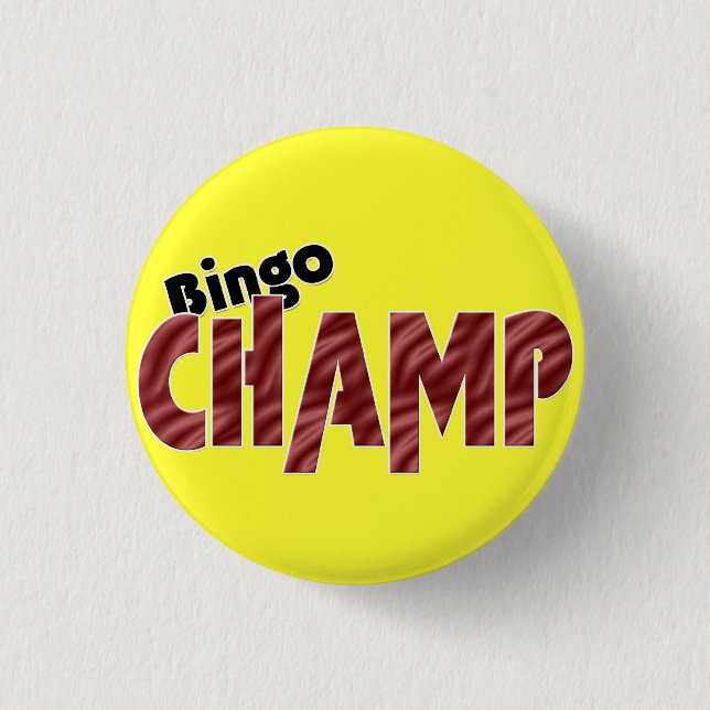 Bingo Champ Champion Vegas Style Pinback Button (Front)