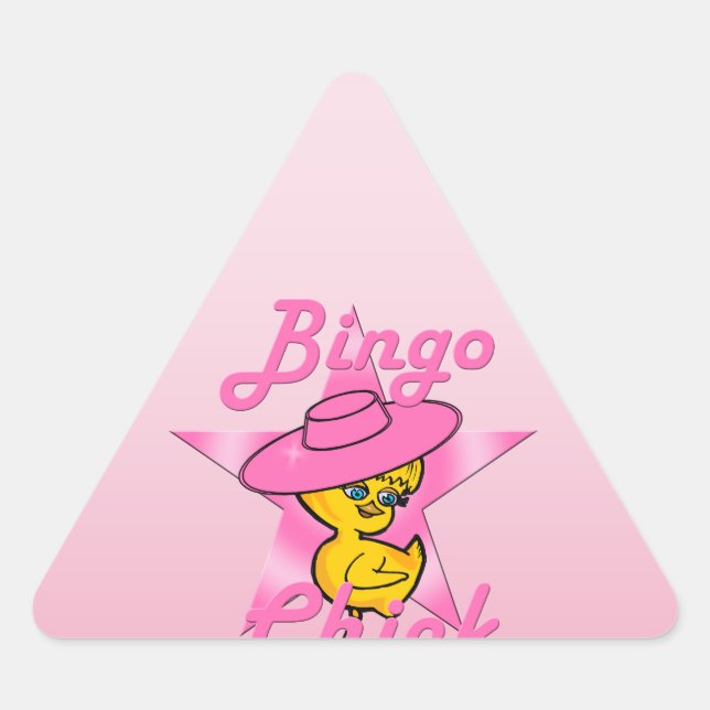 Bingo Chick #8 Triangle Sticker (Front)