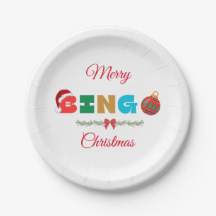 BINGO Christmas Party Paper Plates