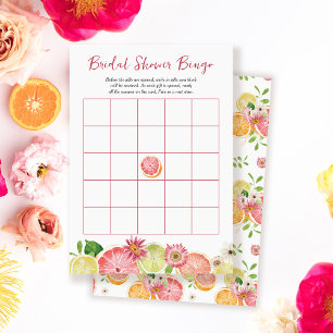 Bingo Citrus Bridal Shower Game Card