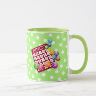 Bingo - colourful bingo card and markers mug