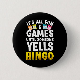 Bingo Design For Men Women Bingo Novelty Gamble Bi 6 Cm Round Badge