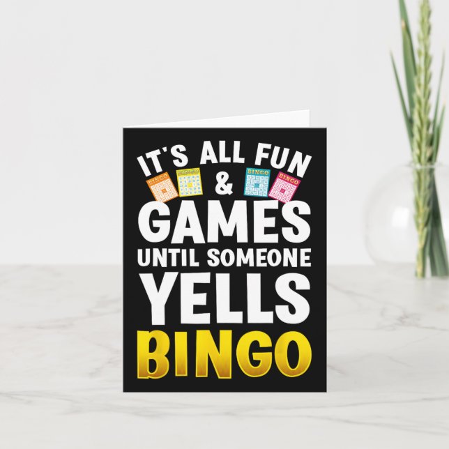 Bingo Design For Men Women Bingo Novelty Gamble Bi Card (Front)