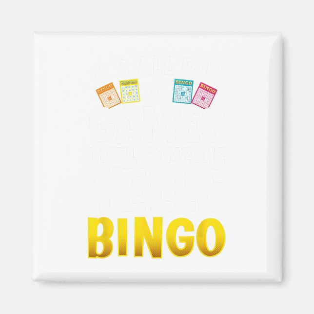 Bingo Design For Men Women Bingo Novelty Gamble Bi Magnet (Front)