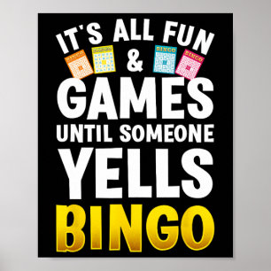 Bingo Design For Men Women Bingo Novelty Gamble Bi Poster