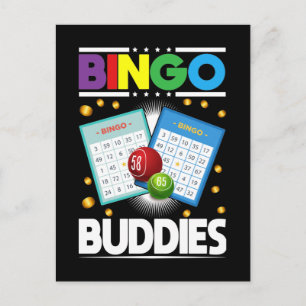 Bingo Friends Men Women Funny Bingo Player Postcard