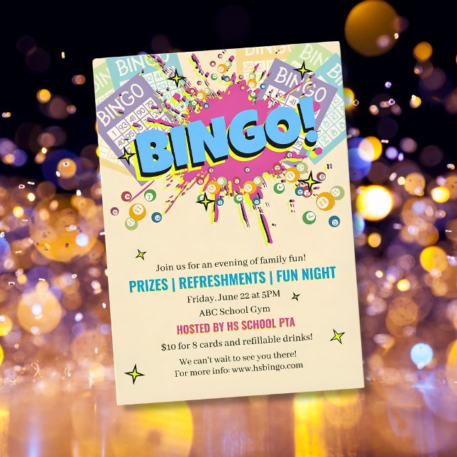 BINGO fundraiser card school community fun night (Creator Uploaded)
